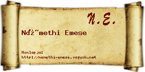 Némethi Emese névjegykártya